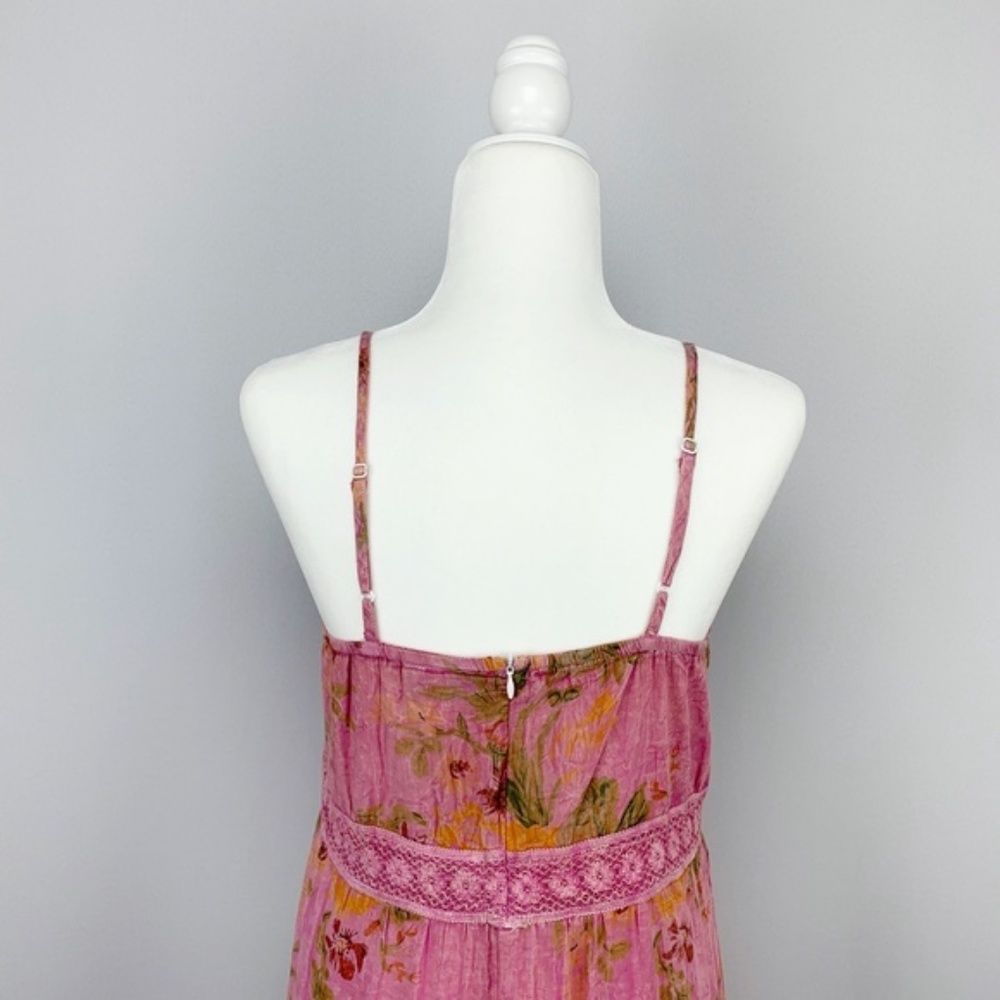 100% Cotton Boho Floral Ruffle Tiered Maxi Dress - Picture 7 of 10